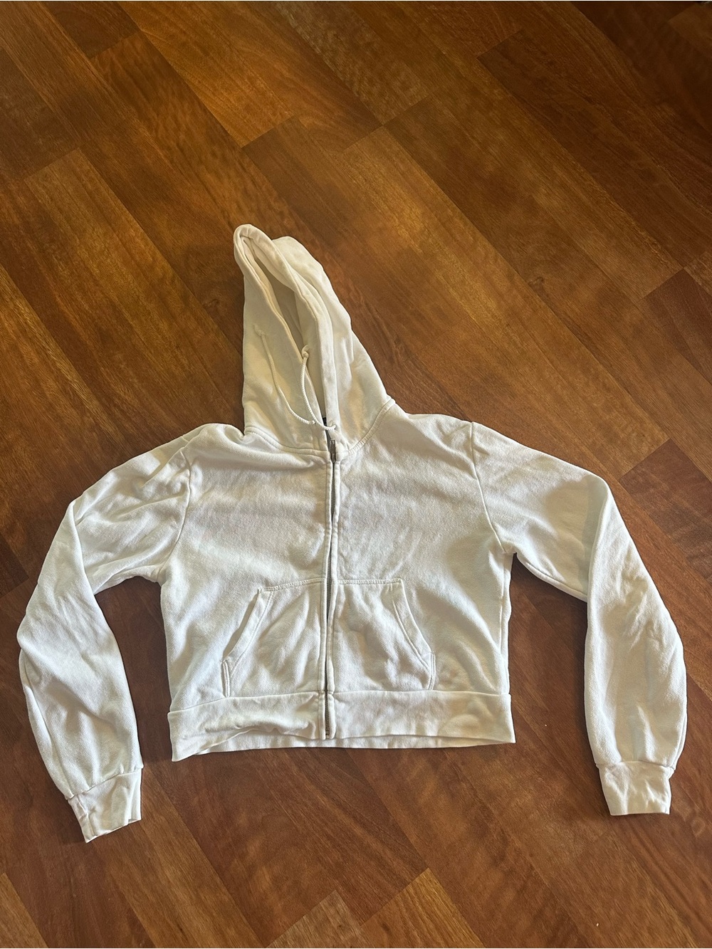 Women’s Brandy Melville White Hooded Zip Up